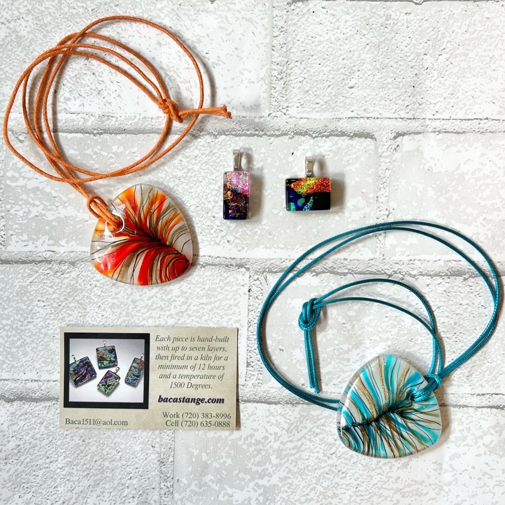 Four pieces of Dichroic Glass jewelry